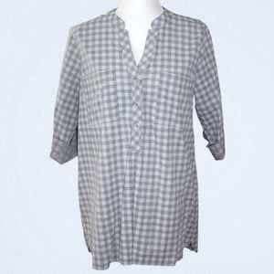 NWT SOFT SURROUNDINGS Gingham Tunic 3/4 Sleeve